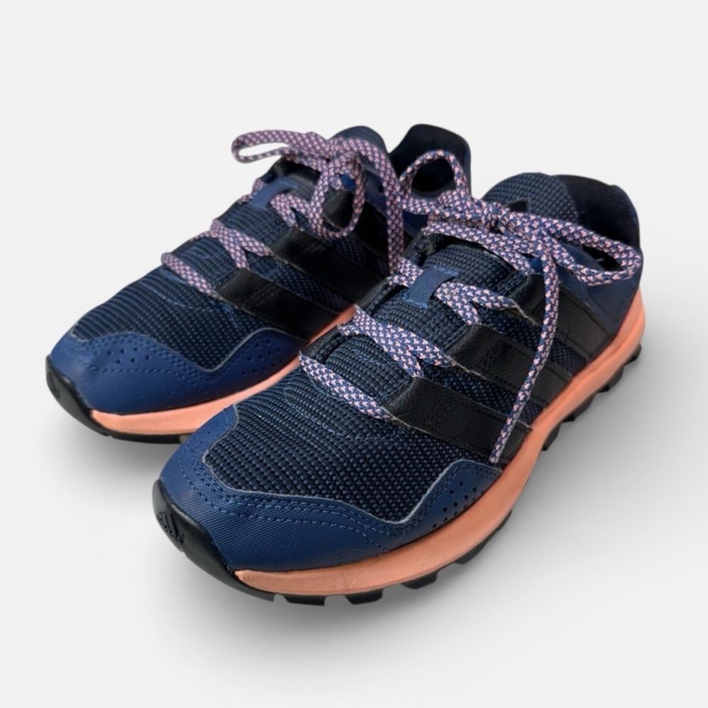 adidas Navy, Coral & Lilac Low-Top Athletic Shoes